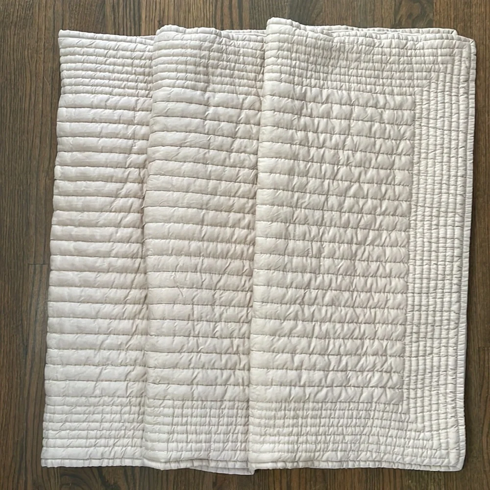 West Elm Silky TENCEL Pick Stitch Shams in sand set of 3